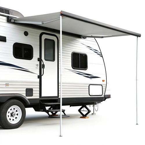 Electric caravan awning - awning, wind