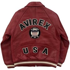 Men's Avirex Maroon USA Bomber