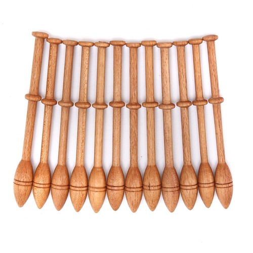 12pcs lace bobbin wooden - 12pcs,