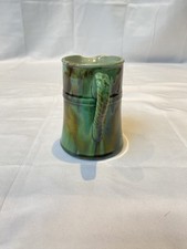 Vintage studio pottery green drip glaze small  jug