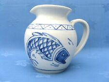 Scottish Studio Pottery Stoneware Jug Salmon Handmade Isle Of Arran Scotland Art
