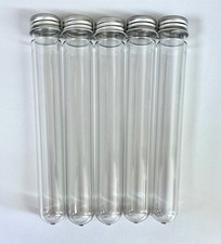 Plastic Test Tubes With Screw Cap - 160mm x 23mm - 34ml~ Free Delivery~UK Seller