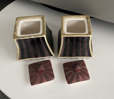 Ceramic Sugar Set Art Deco Hand Painted Sandoz Robj Style With Lids 2x Rare 
