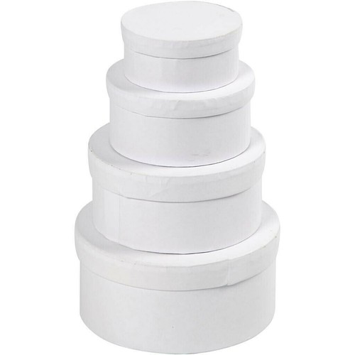 White round boxes paper - 4,
