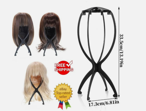 Foldable wig stand - wig, holder