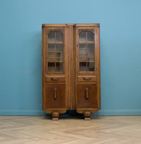 Vintage oak art deco glazed - vintage,