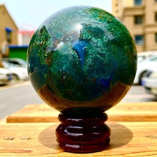 1.53LB Natural Water Grass Agate Ball Quartz Crystal Ball Healing