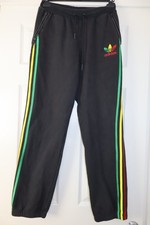 Adidas Chile 62 Jamaica Black Fleece Track Pants Trefoil Men Size S VG RARE