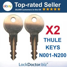 2x Thule Halfords Roof Box Roof Rack & Bike Rack Keys Codes N001-N200 FREE POST