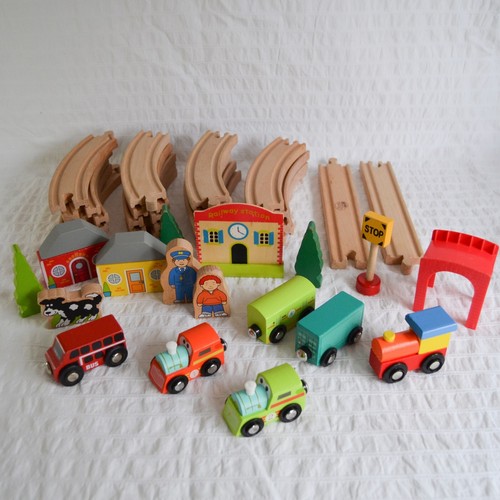 Wooden train set bundle - wooden, track