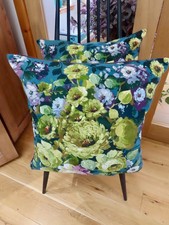 Sanderson, 'Miranda' -  PAIR of  20" -  Thick, Cotton  Cushion Covers Zipped