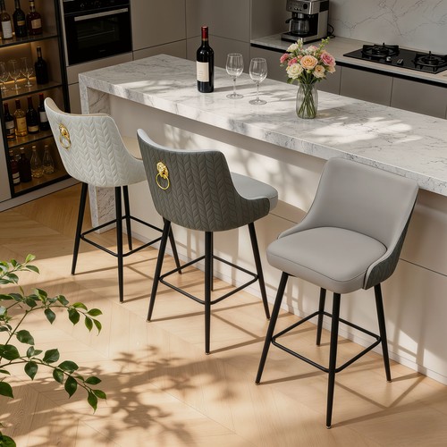 Modern bar stools faux leather - modern,