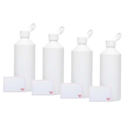 Tec 500ml hdpe bottles white - bottles,