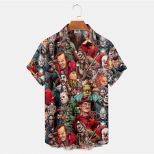 Mens Button Down Shirts Horror