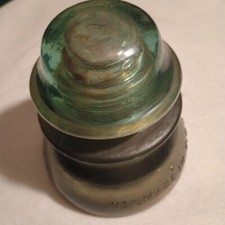 Whitall Tatum Co. No. 1 Aqua/Smoked Insulator #7 Made In U.S.A. 