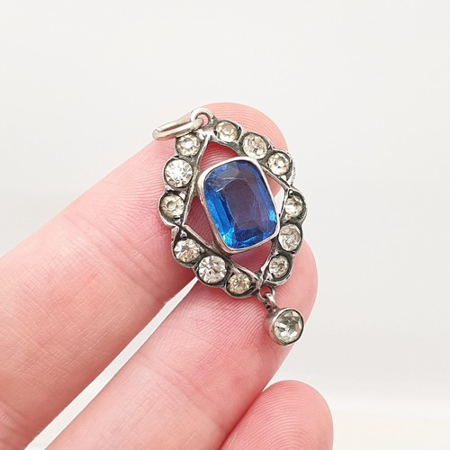 Antique solid silver sapphire - antique,