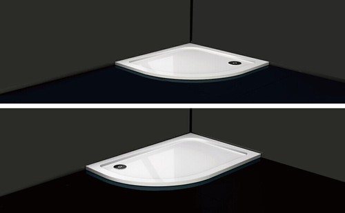 Quadrant white stone shower - white,