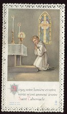 ANTIQUE LACE HOLY CARD OF