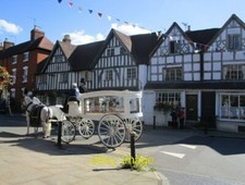 Photo 6x4 Horse-drawn hearse in Alcester The buildings behind date largel c2021