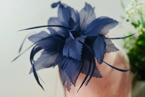 Women flower feather hair hat - feather,