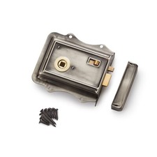 Old English Victorian Style Rim Bathroom Bedroom Lock Latch Pewter / Brass Snib