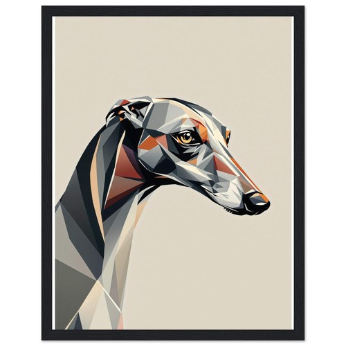 Greyhound art deco - art, framed