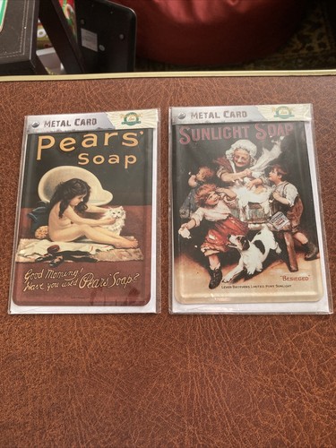 Metal postcards pears - 2x,