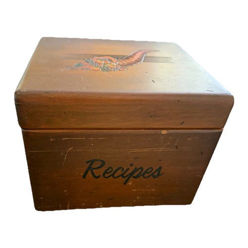 Vintage large wooden recipe - vintage,