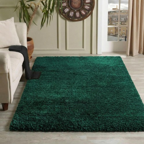 Emerald green shaggy rug - green,