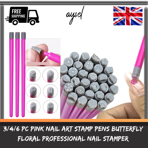 Pc pink nail art - 3/4/6/10,