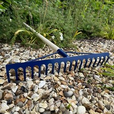 Heavy Duty Garden Rake Steel Hardened for Leaves Lawn Hay Tool with HANDLE