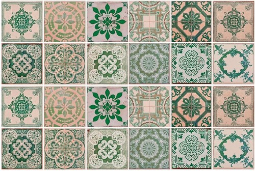 Vintage green azulejo tile - vintage,