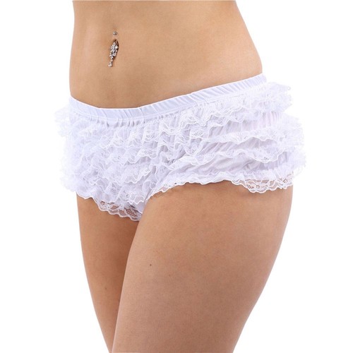 Ruffled lace brief hotpants - ruffled,