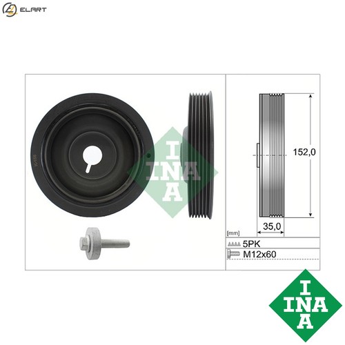 Belt pulley set crankshaft - belt,