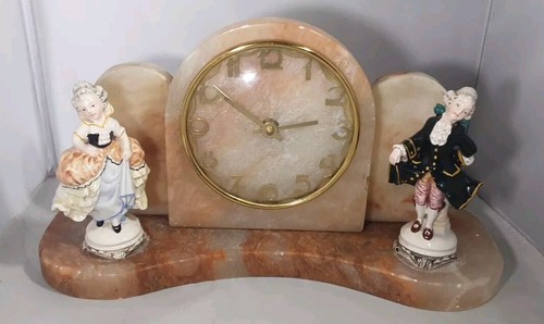 Onyx marble art deco clock - onyx,