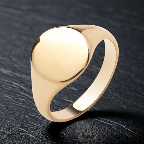 Mens yellow gold oval - yellow,