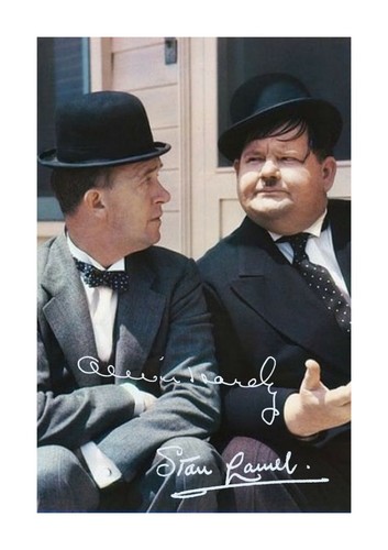 Laurel hardy a4 signed - hardy,