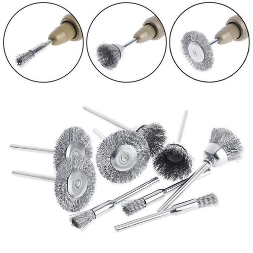9pcs steel wire - 9pcs, brush