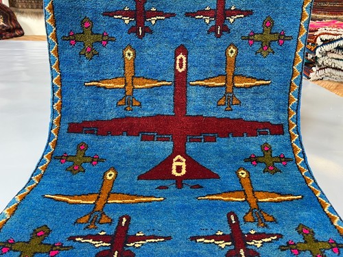 2x2 handmade afghan war rug - afghan,