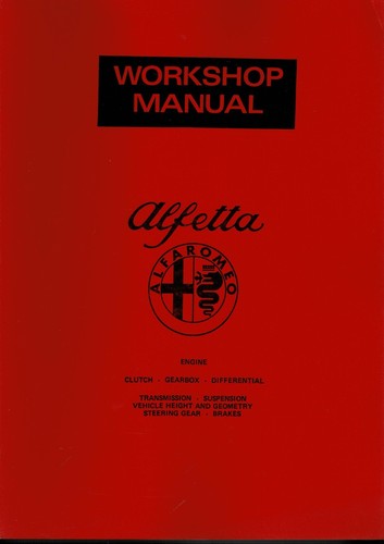 Alfa romeo alfetta workshop - alfetta,