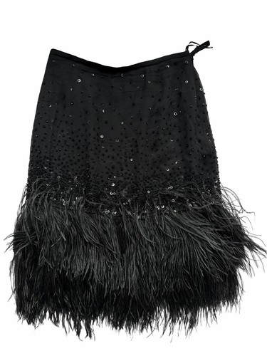 Ostrich feather skirt black - ostrich,