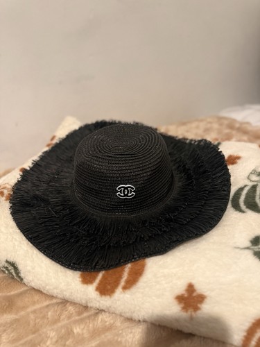 Chanel black straw sun - sun, hat