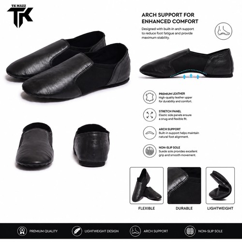Jazz dance shoes slip - on, arch