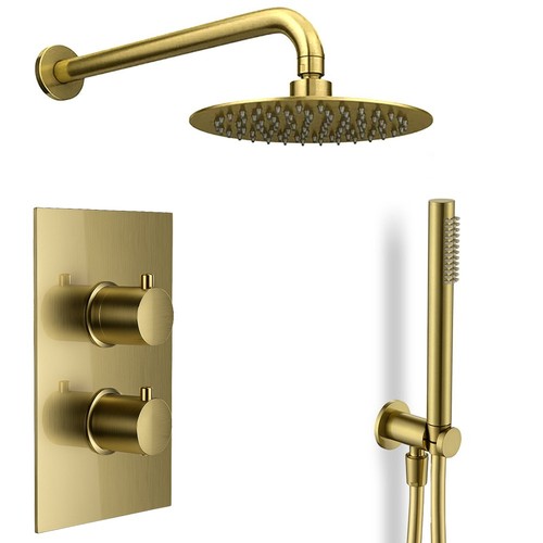 Brushed brass round dual - brushed,