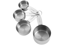 Ladelle Lawson Set of 4 Measuring Cups - Silver/Copper/Gold