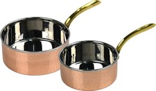 Copper sauce pan set pans - pan, x2