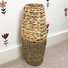 45cm Large Floor Standing Vase Artificial for Flowers Pampas Grasses Tall Wicker