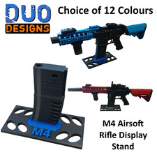 Display Stand for M4 style Airsoft Rifle. High Quality 3D Printed. Colour Choice