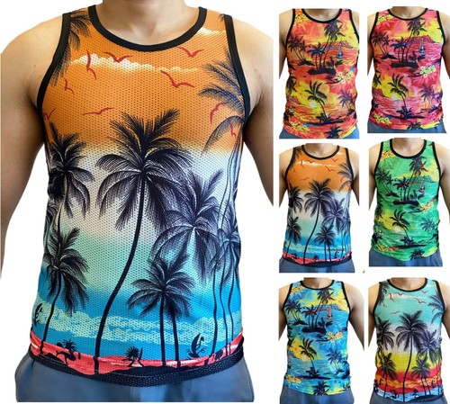 Mens hawaiian mesh net vest - mens,