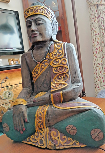 Buddha large wooden - wooden, hand